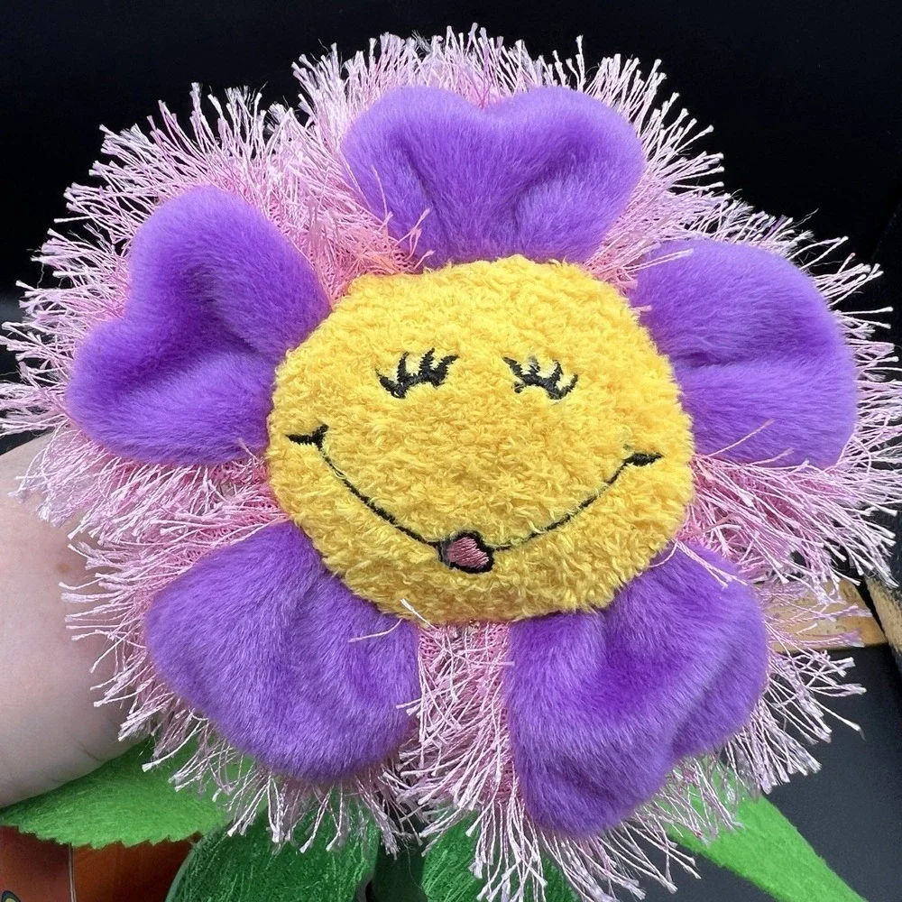 Gemmy Animated WILDFLOWERZZ Dance To The Music Purple Pink Dancing Flower Pot